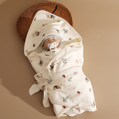 产房抱被春秋薄棉外出 初生小兔宝宝纯棉四季 新生婴儿包被夏季 薄款