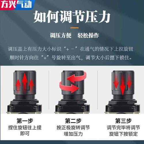 调压过滤器BFR2000/3000/4000气泵空气油水分离器2分3分4分单联件