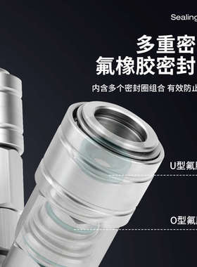 不锈钢自锁圆三通SMY外丝气动C式快速接头三插叉空压机SMV圆二通