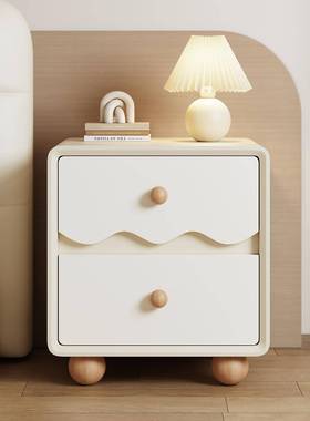 童实木创意木奶油风家用小型儿卧室轻奢感LGJ红网简原约2025床头