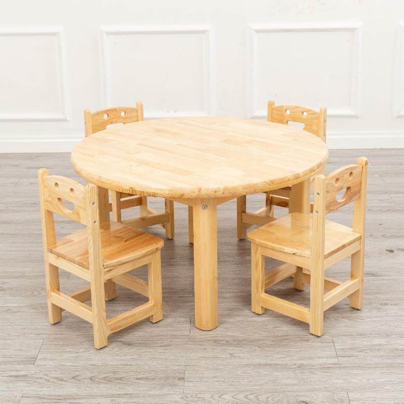 幼习儿园实木桌子椅子圆桌学椅生餐OSF桌正形课桌儿童方家用学桌