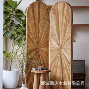 老榆屏风新中·式可折叠实木木墙风家居入户门屏隔断屏风可移动屏