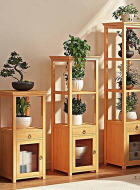 中式新实14899木花架客厅子落花地式2025款室内多层放花的架子架