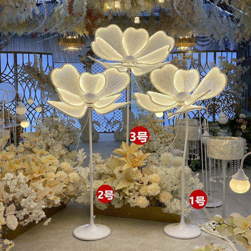 婚庆引路花道81552018婚礼具大花装饰花牡路丹灯发光路引灯t台蕾