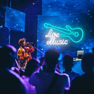 Livemusic霓虹灯吉他LED光发造型ZSX亚马逊外贸舞台酒吧喜欢音乐