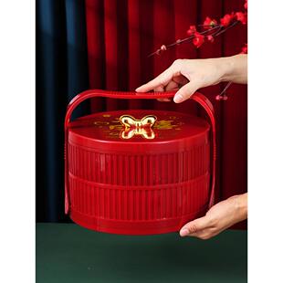 ?结婚饺水面食盒子子盒婚礼新娘陪饺other食嫁喜字双层盒婚庆用品