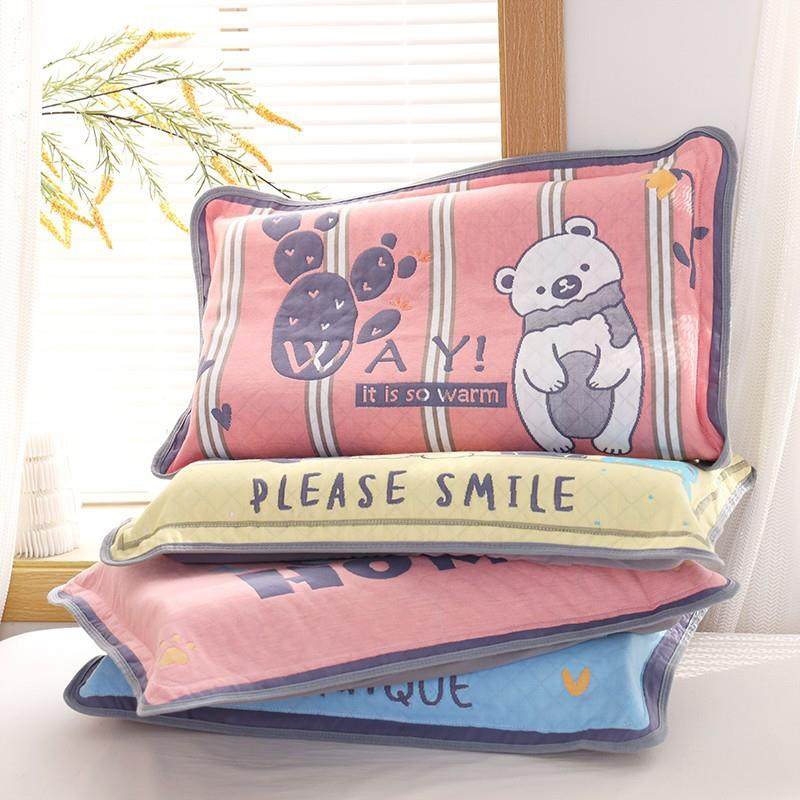 儿童t5626943枕5头套纯棉纱布对乳胶枕套一装3x55芯单人卡通加厚