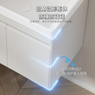 加厚30合盆4不锈钢浴室柜组陶瓷一体小户型卫生深间奶油风94299家