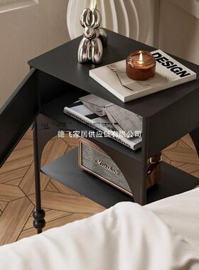 卧室床头柜小户型沙发款边物TH05几用新家简约黑色窄边柜复古个性