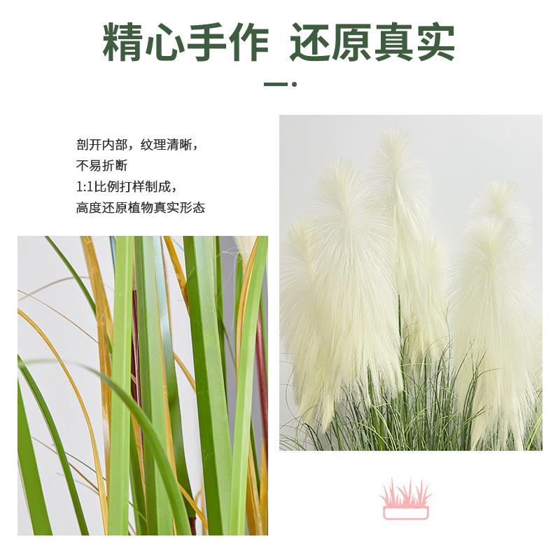仿真盆栽绿植摆件狮子头花狗尾巴草爆炸盆栽绿植装饰摆件绢花假花