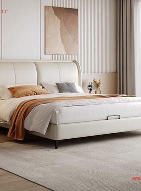 意式1轻1床现代简奢约.8米双人床SWB主卧家用.5米皮艺床储物婚床