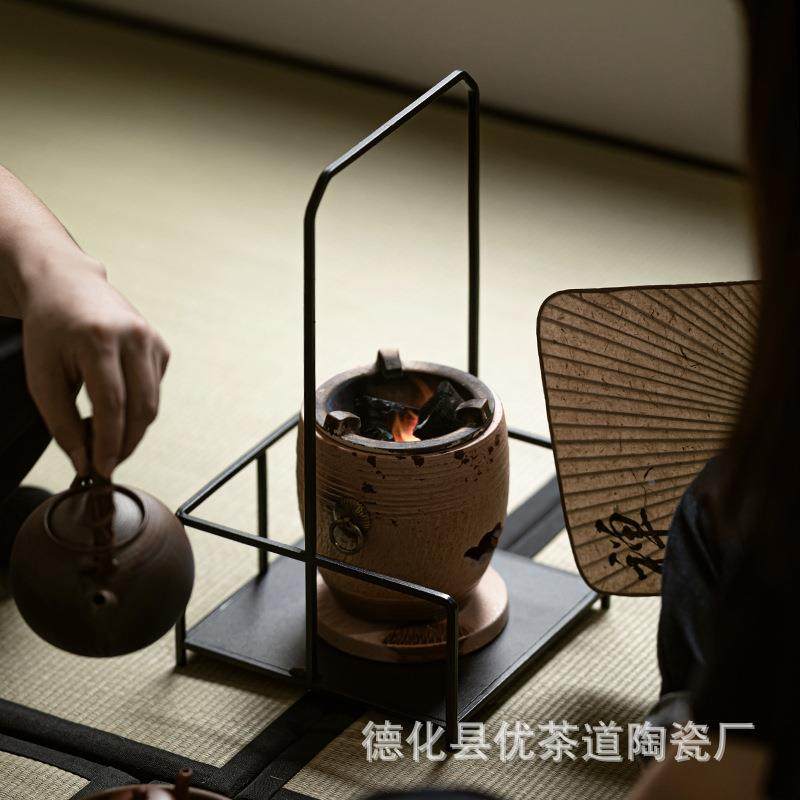 优茶道铁ZHX艺凉炉花架手铸铁防茶道架配件炭炉工电陶炉烫隔热垫