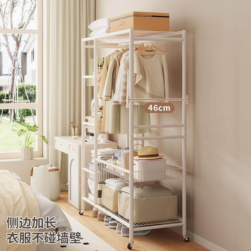 简易柜家架用卧室出厚租房组合衣橱小衣户型挂衣加钢管网篮置9866