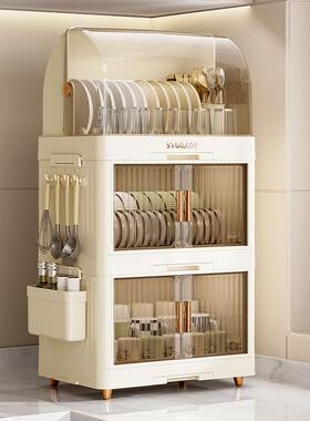 R5用H厨房LFA碗碟纳架盖沥水碗盘餐具收收纳盒家塑料碗带柜架置