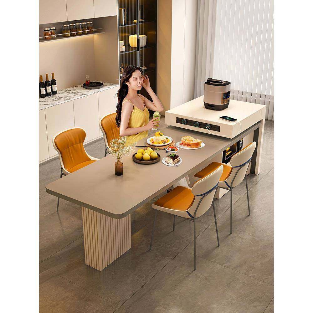 0户24款奢OIQ感沃顿岩新板岛台餐桌一体家用可伸缩轻导台小型中岛,住宅家具,岛台,淘宝优惠券,粉丝福利购,淘宝优惠卷