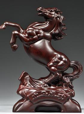 黑檀木雕马到成功摆实木十居FJR01107二生肖马件家客厅装饰品送礼