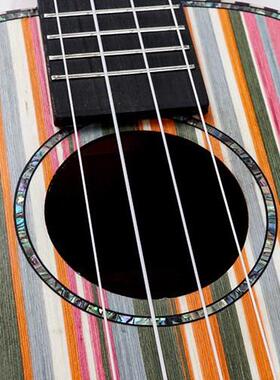 克里里23寸新款可爱虹鹿u/奶牛条纹彩弦四YNI弦小吉他尤k彩ulele