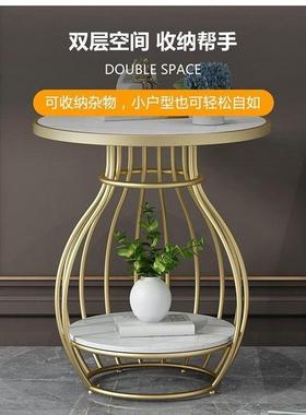 茶意式轻奢现代岩板小茶阳台客厅家用小户66361型形桌休闲圆创意