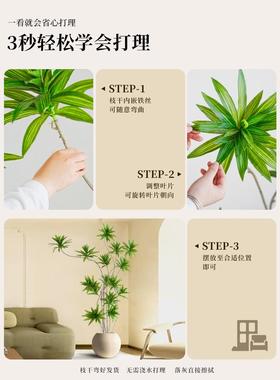 合竹绿植盆栽大室HUV内装饰花型假摆件百客厅落地树仿生植物