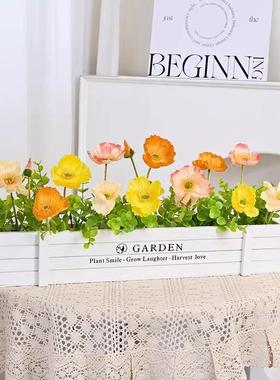 栅栏真花假仿花摆花件jd101312客厅装饰阳台摆设花束绿植饰盆栽干