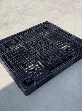 黑色格田字型垫板盘托运盘便捷仓储输叉车XKC网折叠箱商用塑料托