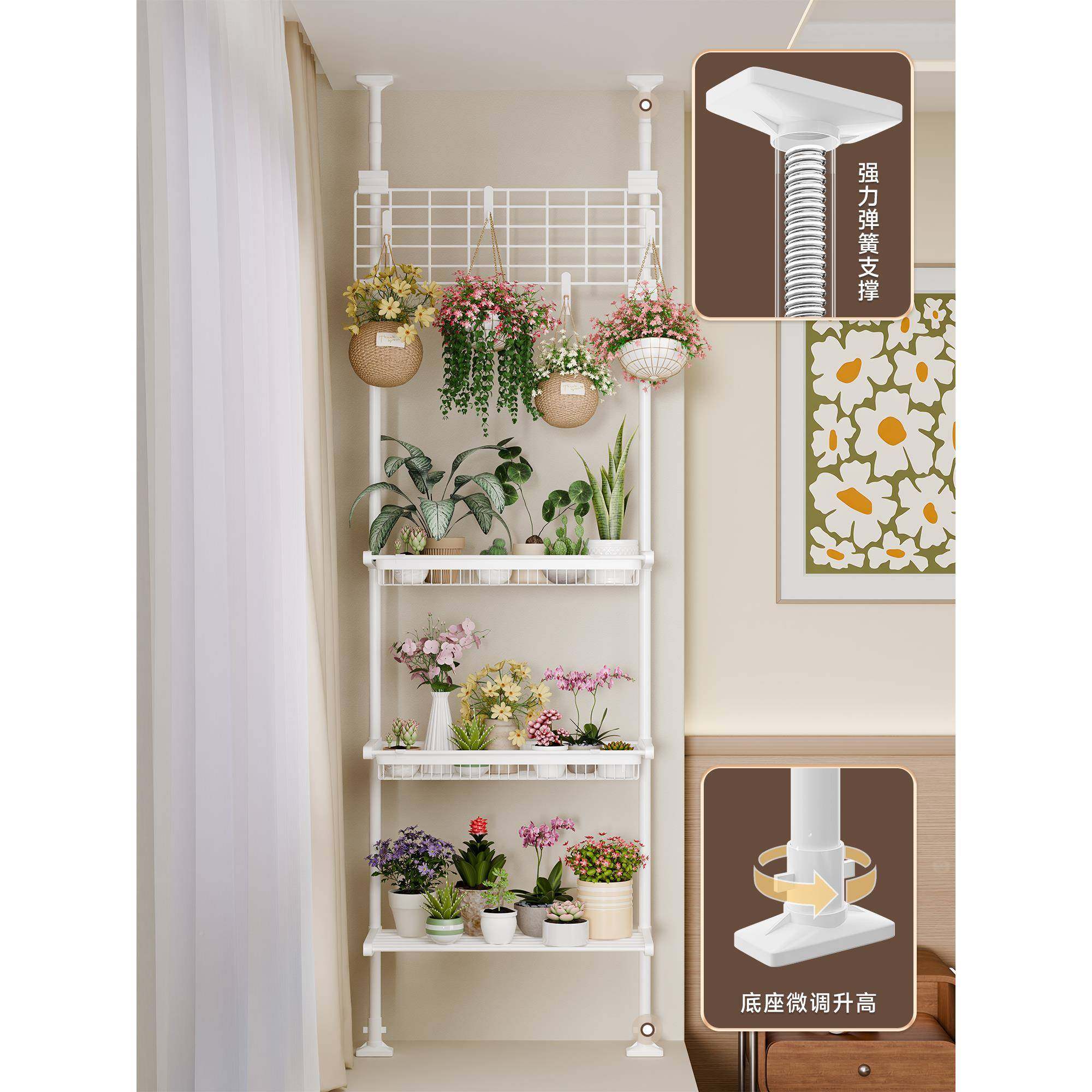 窗花架改造多立层室内物顶AWG天地阳飘台客厅多肉花盆展示置架子