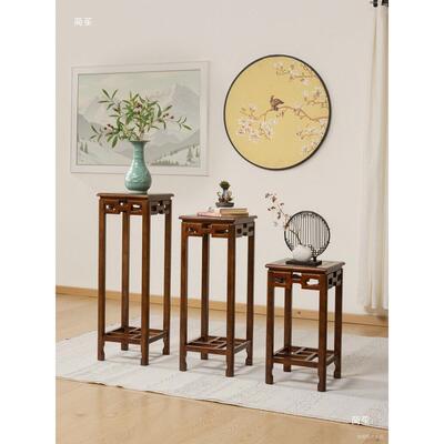 实木红花架中式宋00008徽客厅地式橡榆木盆景鱼缸简约室内承重落