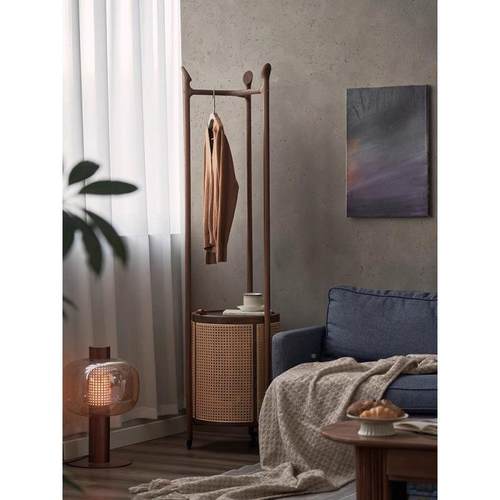 实木衣帽架落地卧室玄轻奢室内挂衣架简客厅85688关木家用白蜡极