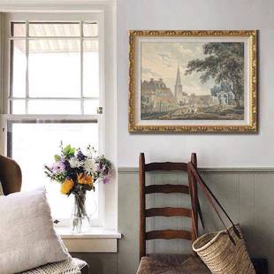 廊壁画欧式 饰画美式 走e玄关书房风XOB景挂v画 intag复古客厅装 法式