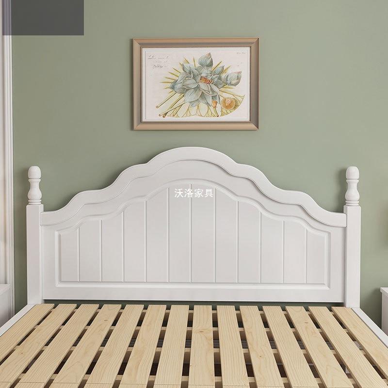 实木床双人床1.8米现代简约美式经济型卧室1.2m白色公主1.5欧式床