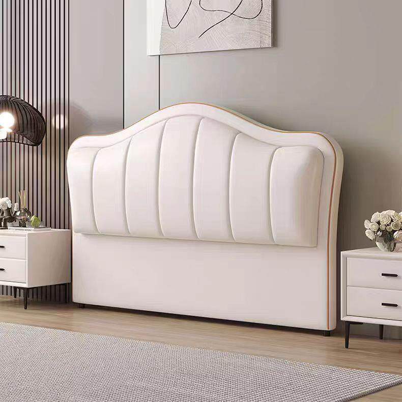 简约超薄床头软包背板靠背现代科技新款实木单买落地2024橙色