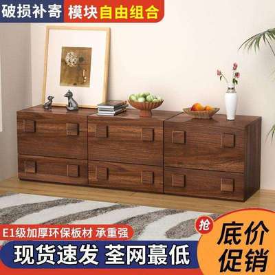 移动卡门柜储物柜收纳柜小户型复古阳台柜个性电视柜可拆卸床头柜