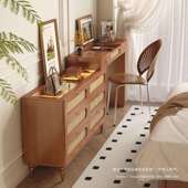 GYA卧室床尾斗柜妆台一体款 法式 中古风梳妆台实木小户型化妆桌子
