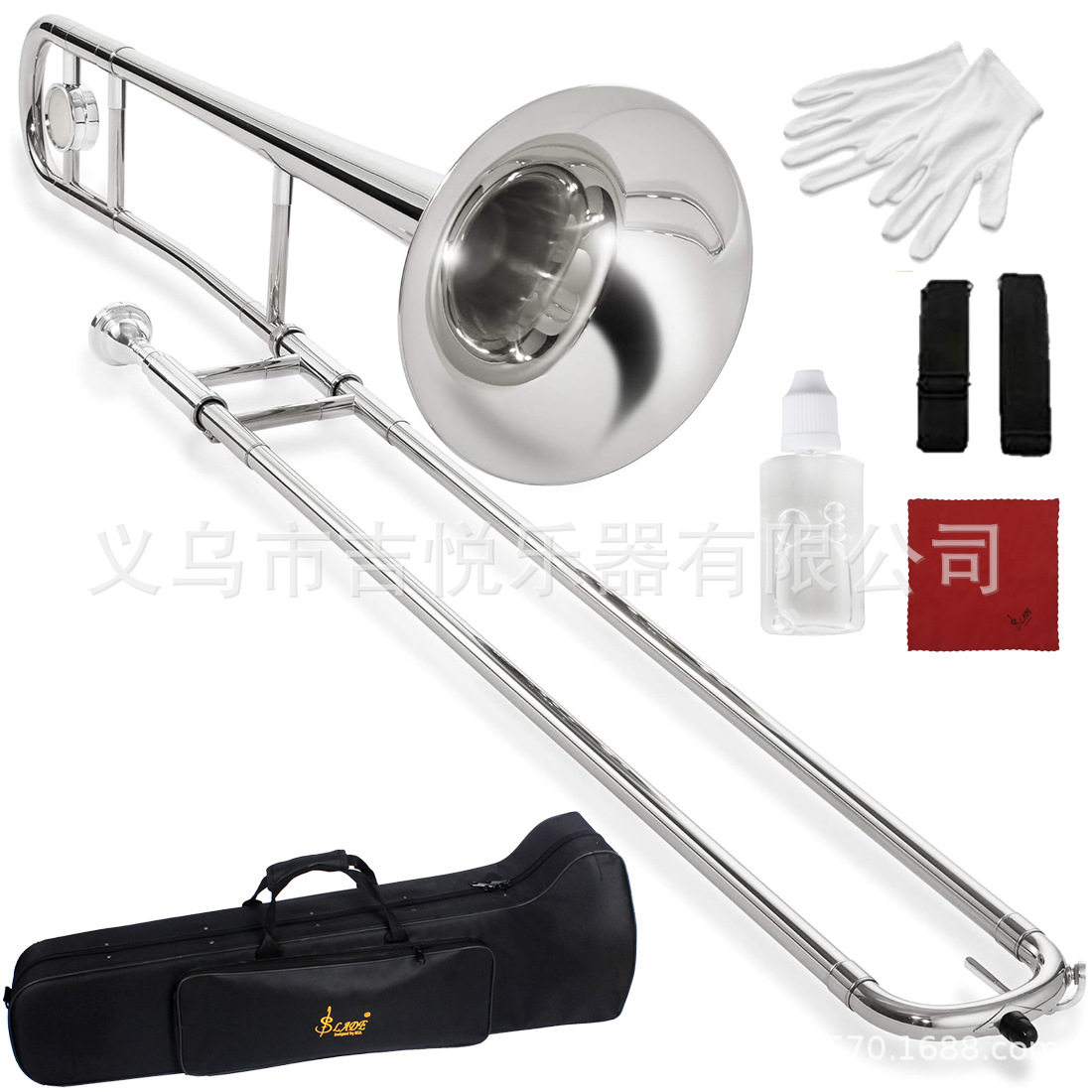 SLADE中音长号降B调银色镀镍长号乐器初学者拉管乐器跨境热卖代发