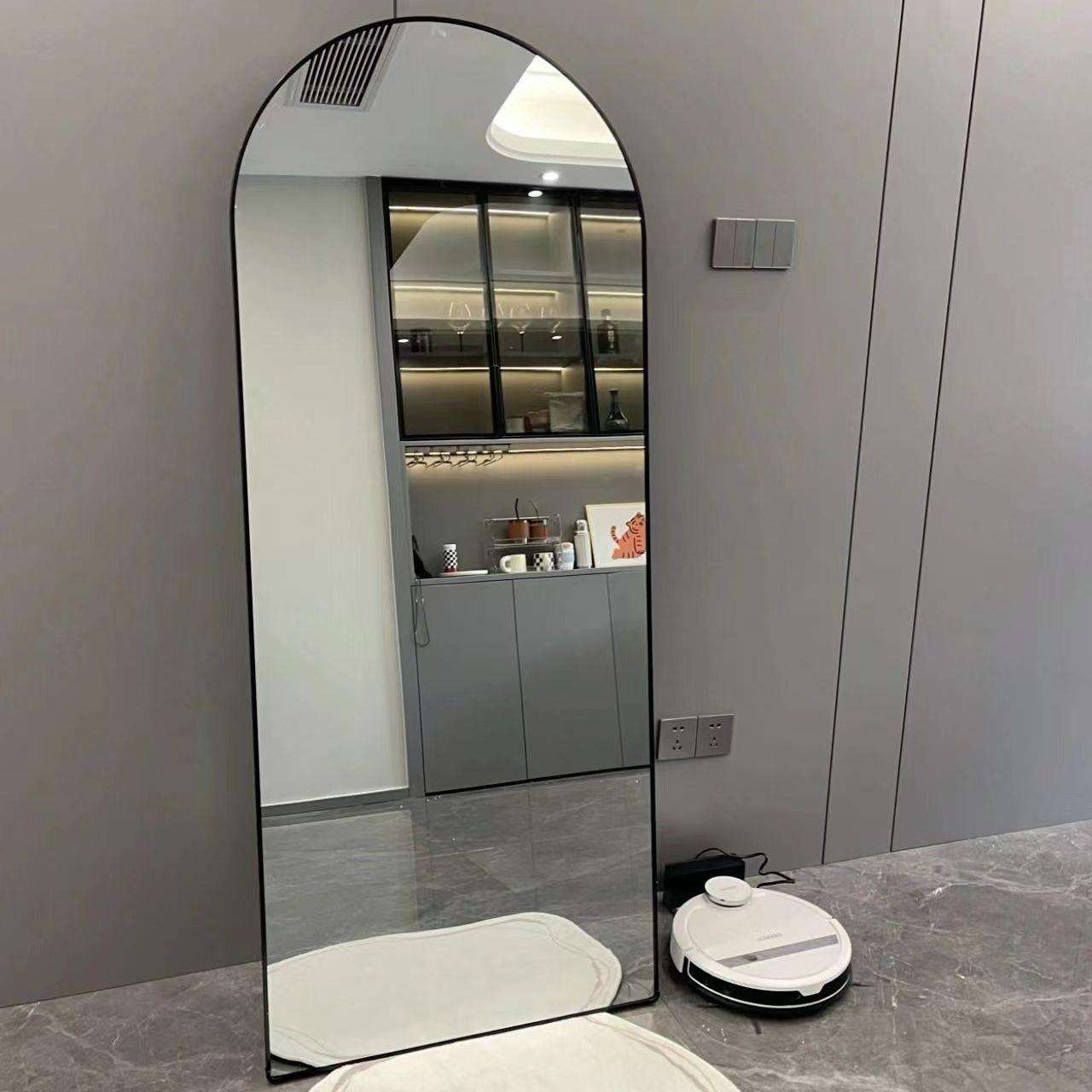 拱形全身穿衣镜家用卧室入户门口挂墙镜子落地镜男士衣帽间试衣镜