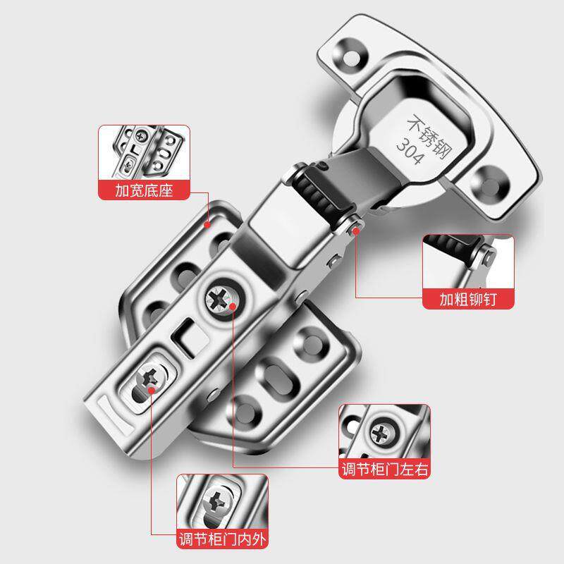 100只特厚铰链304不锈钢阻尼液压缓冲衣柜橱柜门合页外贸
