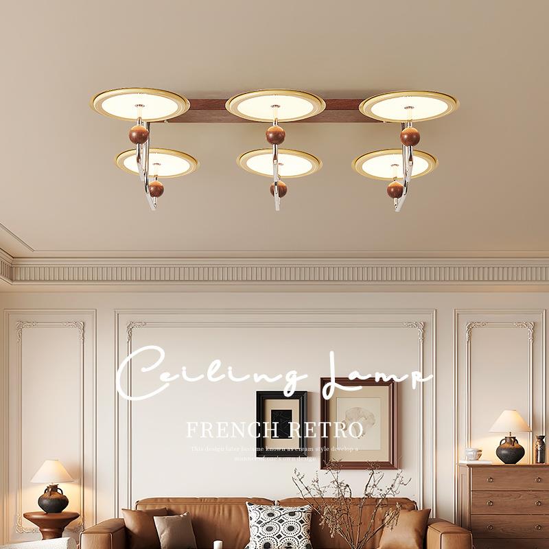 意式中古客厅吸顶灯法式奶油风个性设计师星轨飞碟护眼卧室餐厅灯