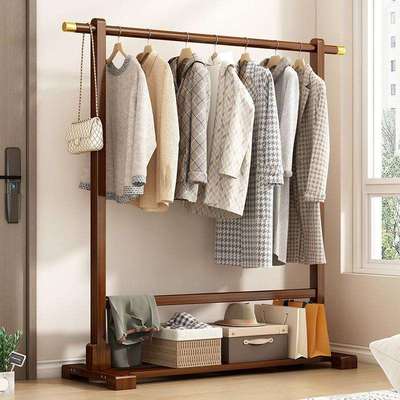 挂衣架落地卧室简易室内挂衣杆衣架实木衣帽架简约衣服架子晾衣架