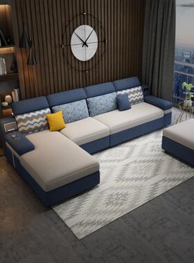 DY098沙发床两用客厅多功能可折叠双人贵妃转角布艺小户型储物推