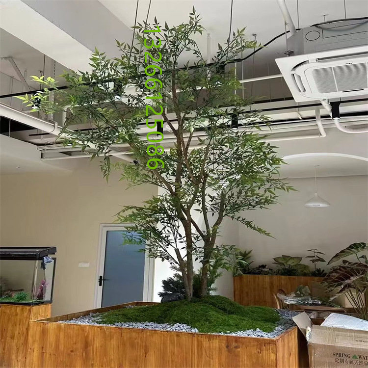 鸡爪槭鸡爪枫仿真绿植苔藓石头网红造景鹿橱窗大型假树仿生小植物