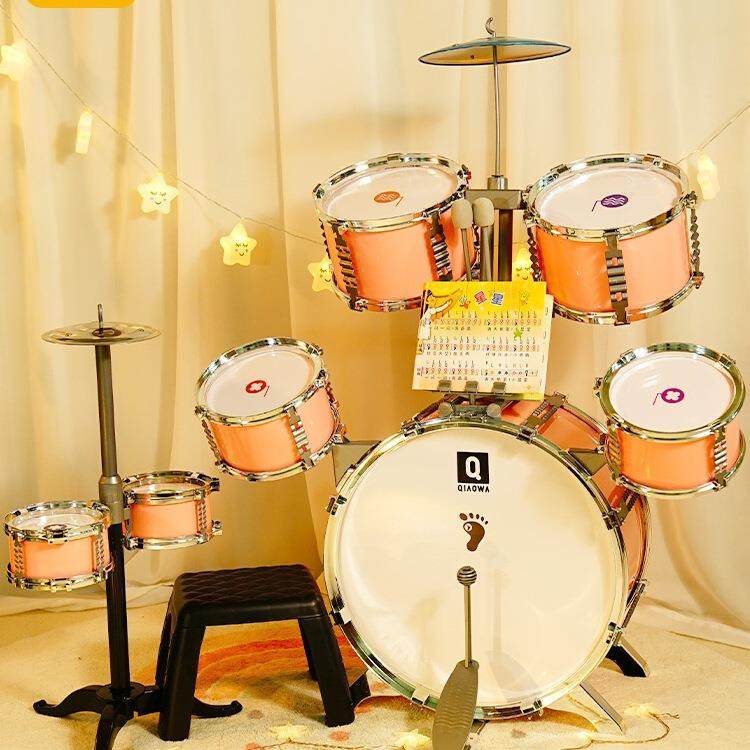 儿童架子鼓爵士鼓儿童初学者敲打鼓宝宝玩具男3-6岁1绢花全鸿其他