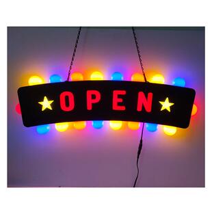 LED软树脂复古霓虹灯招牌字母发光管营业广告牌70X25cmopen牌