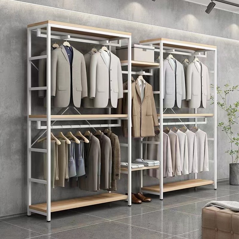 服装店展示架落地挂衣架男女童装双层衣架店铺专用服装陈列架组合图片