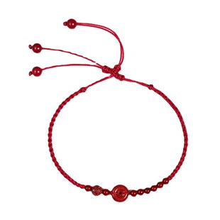 原矿朱砂手工编织本命年红绳脚链手工紫金砂脚绳中国风女情侣礼物