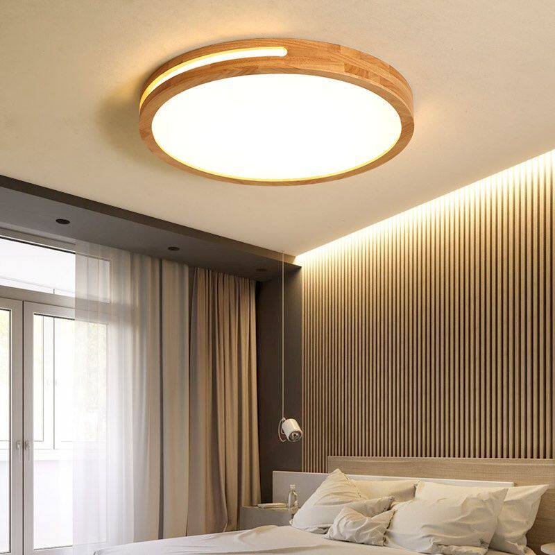 客厅大气现代吸顶灯北欧卧室书房灯阳台过道实木方形LED餐厅灯具