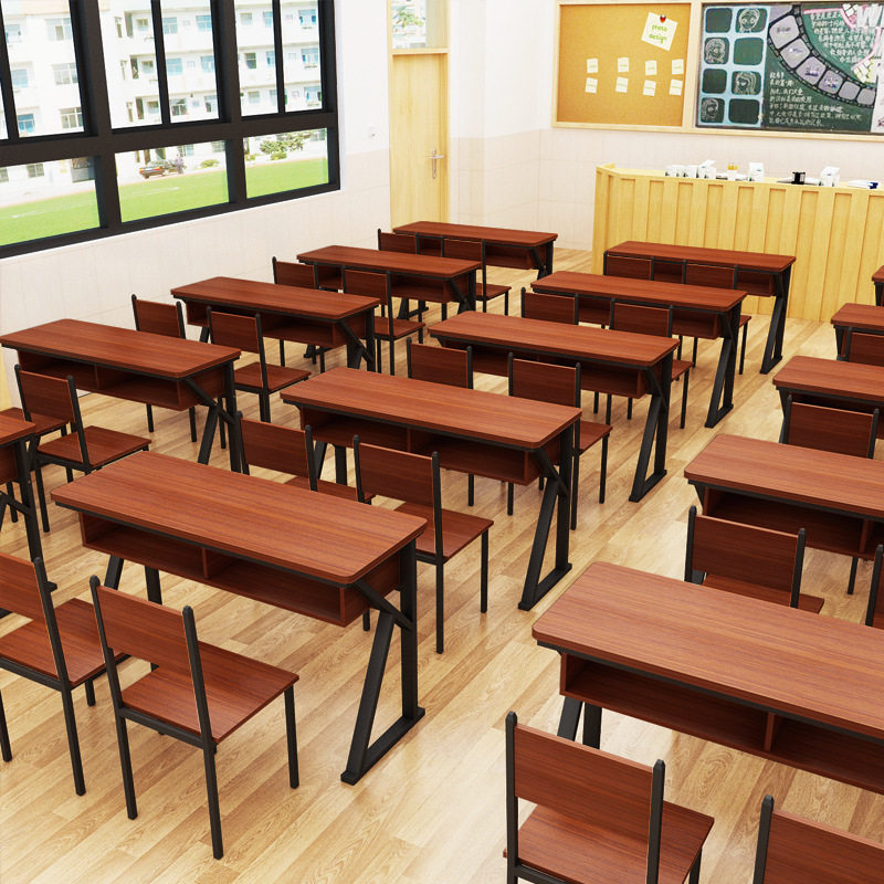 直销培训班学生写字桌学习桌双人家用学习桌椅中学生学校课桌
