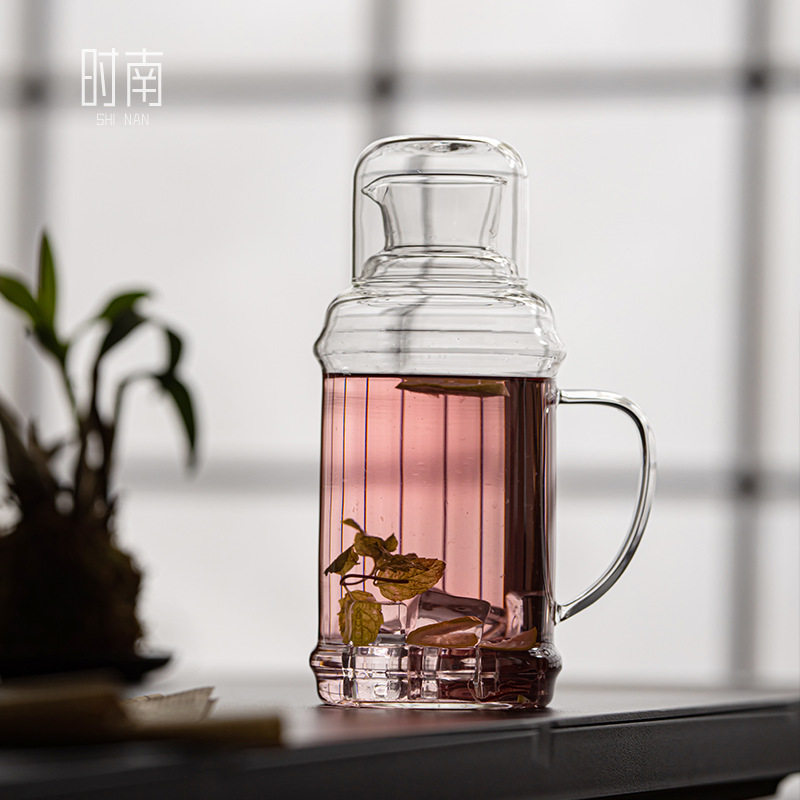 玻璃凉水壶围炉冰茶凉白开水瓶耐高温大容量水杯冷水壶家用泡茶壶