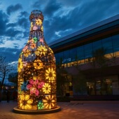 梵高星空瓶巨形梦幻星空瓶景区农庄夜游装 饰灯光艺术造型星空瓶子