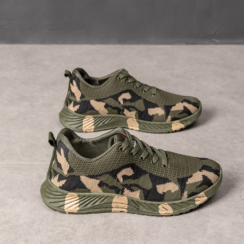 速发解放鞋夏户透登山外气网面跑步鞋军训训练鞋干地工活迷彩飞织