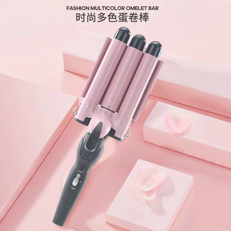 速发三管卷发棒跨境蛋卷棒水波纹卷规器美卷烫发器欧发大规电卷棒